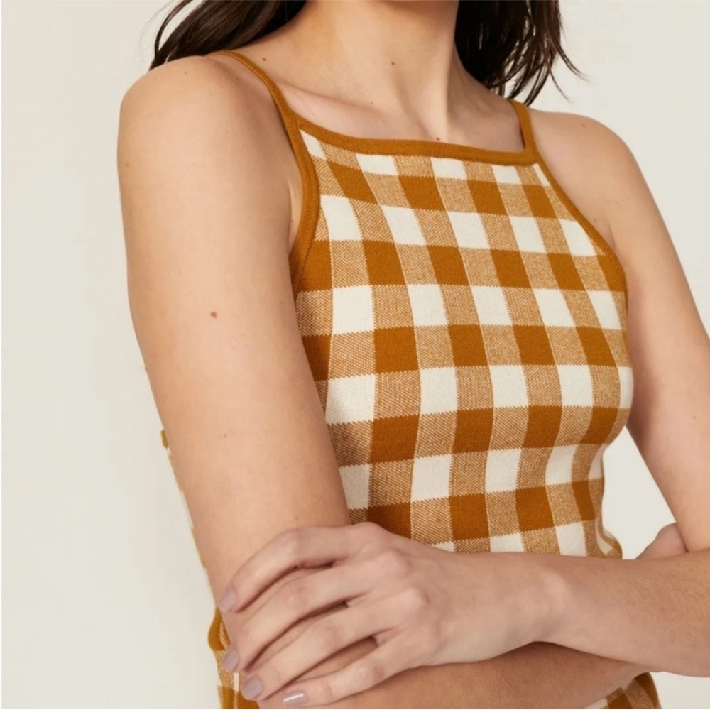 Madewell Hannah Gingham Apron Tank, sz M